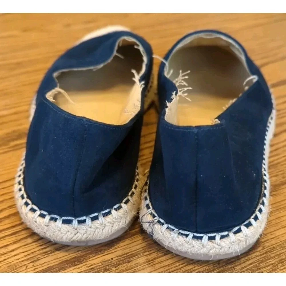 Ellos Women's Espadrille Flat Shoes Size 8.5 M Navy Suede‎